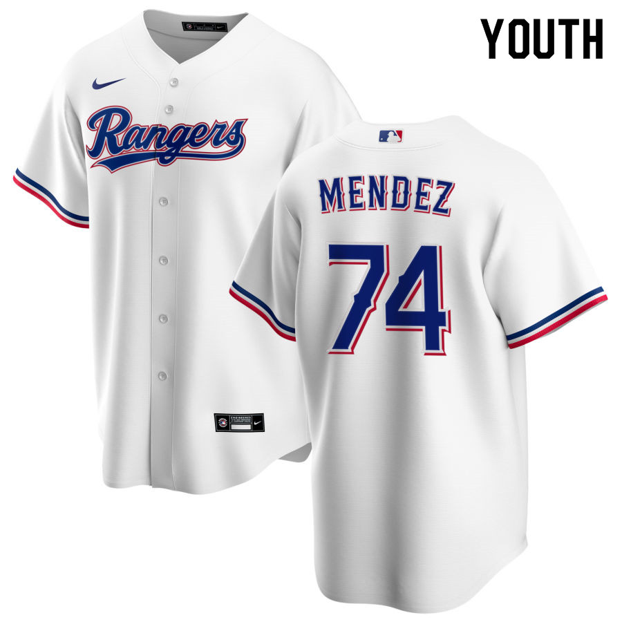 Nike Youth #74 Yohander Mendez Texas Rangers Baseball Jerseys Sale-White